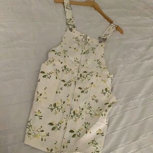 Flower Forever 21 mini overalls dress